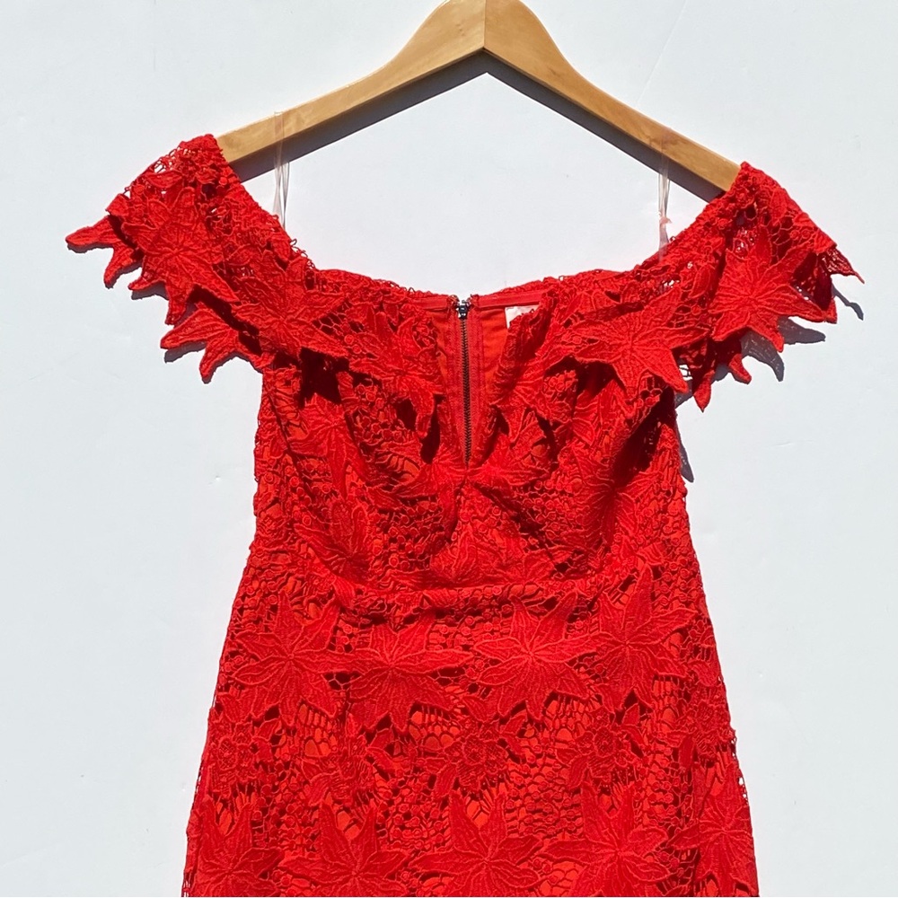 Astr Scarlet Lace Off-Shoulder Mini Dress - Picture 6 of 8